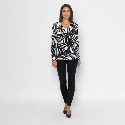 MILANO Design Pullover schwarz/ weiß