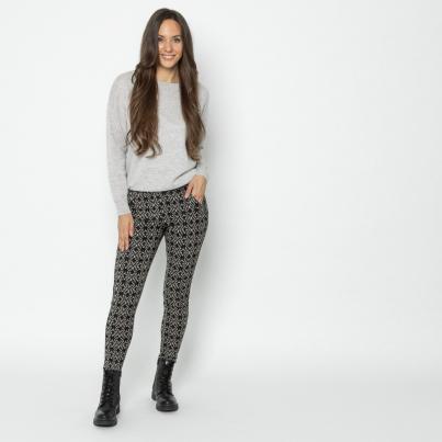 FASHION NEWS Thermo-Fleece-Leggings schwarz/beige