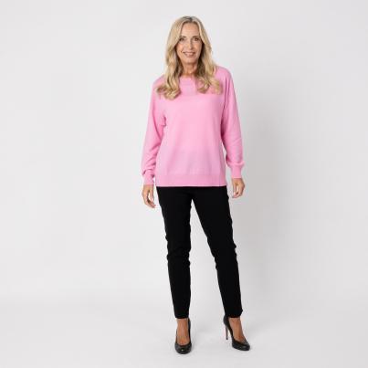 100% KASCHMIR Pullover, Rundhals, rosa