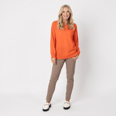 100% KASCHMIR Pullover, Rundhals, orange