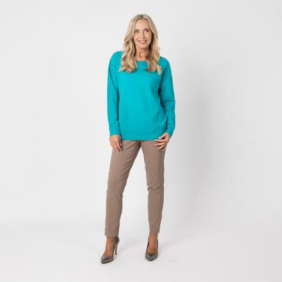 100% KASCHMIR Pullover, Rundhals, seegrün