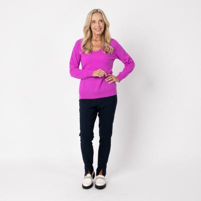 100% KASCHMIR Pullover, V-Ausschnitt, magenta