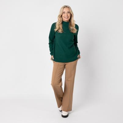 100% KASCHMIR Pullover, Stehkragen, tanne