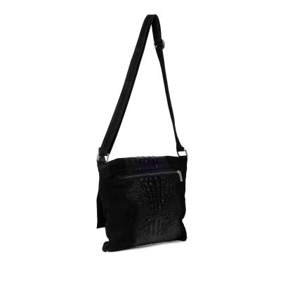 Luca Lorenzo Umhängetasche schwarz kroko