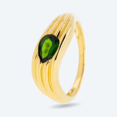 Ring 925 St. Silber vergoldet Chromdiopsid