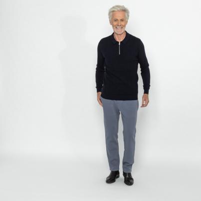 Herren-Pullover mit Polokragen marine