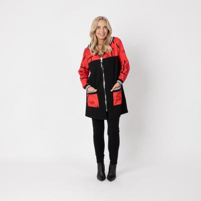 VANESSA STYLE Damen-Jacke schwarz/ rot