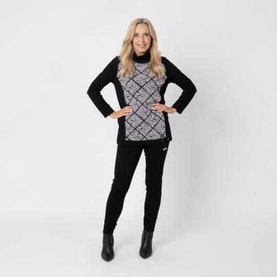 VANESSA STYLE Damen-Shirt schwarz/ weiß