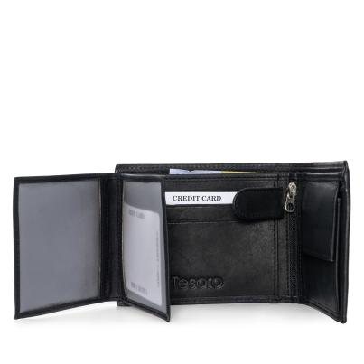 TESORO Lederbörse Adler schwarz