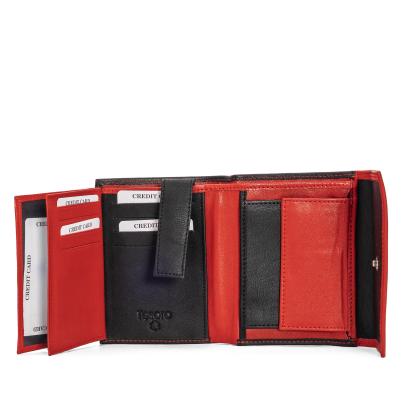 TESORO Lederbörse schwarz/rot
