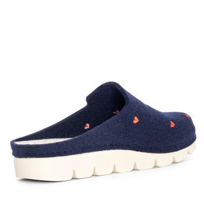 Dr. Feet Damenhausschuhe navy mit Herzen