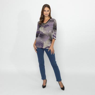 RÖSSLER SELECTION Damen Shirt schwarz/creme/lila