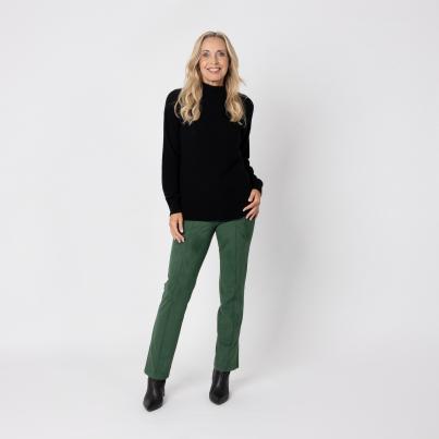 Perfectly JU Hose 'Leni' Regular dunkelgrün