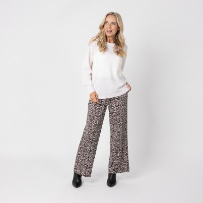 Perfectly JU Hose 'Bella' Wide schwarz/beige