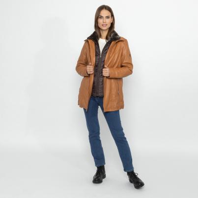 OTTO KERN Damen-Ledermantel 'Donna' camel