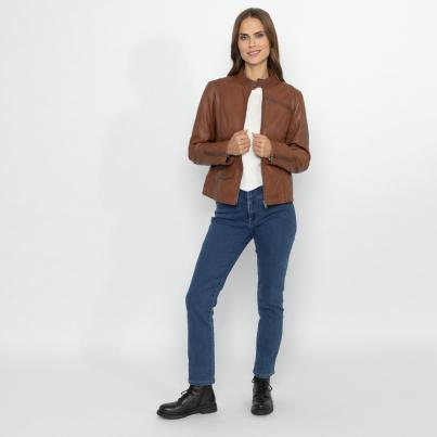 OTTO KERN Damen-Lederjacke 'Nella' cognac