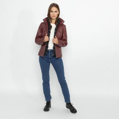 OTTO KERN Damen-Lederjacke 'Beate' bordeaux