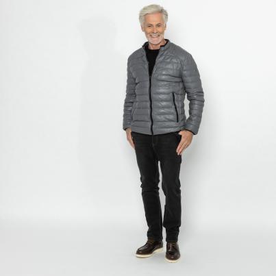 OTTO KERN Herren-Lederjacke 'Oliver' grau