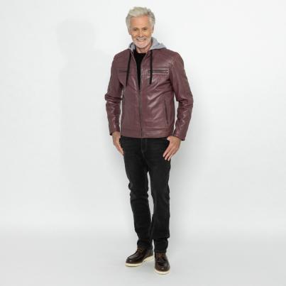 OTTO KERN Herren-Lederjacke 'Barney' pflaume