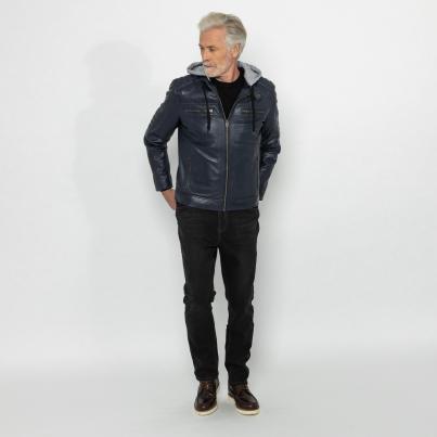 OTTO KERN Herren-Lederjacke 'Barney' marine