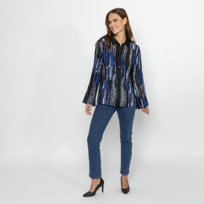 TRENDS by J. Leibfried Plissee-Bluse multicolor