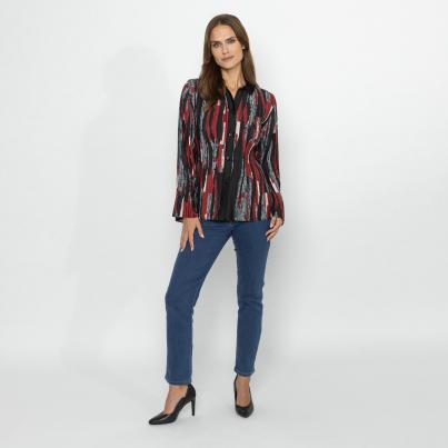 TRENDS by J. Leibfried Plissee-Bluse multicolor