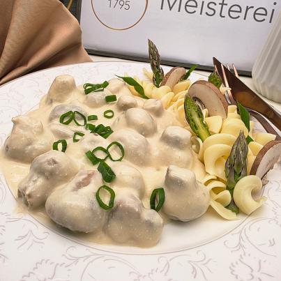 Champignonsragout in Rahmsosse