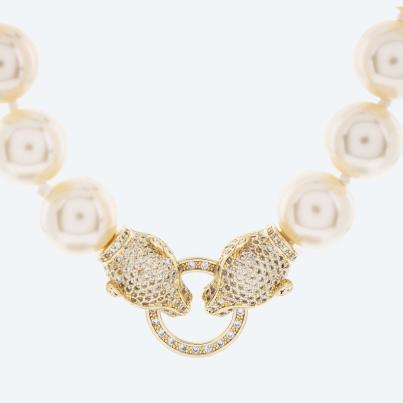 Collier Muschelkernperle champagnerfarbig