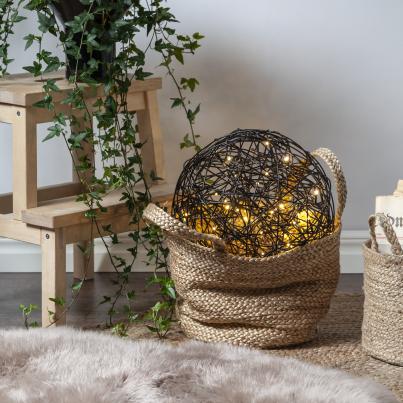 Garten LED-Designkugel schwarz