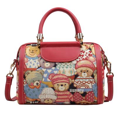 Henney Bear Henkeltasche rot/multicolor