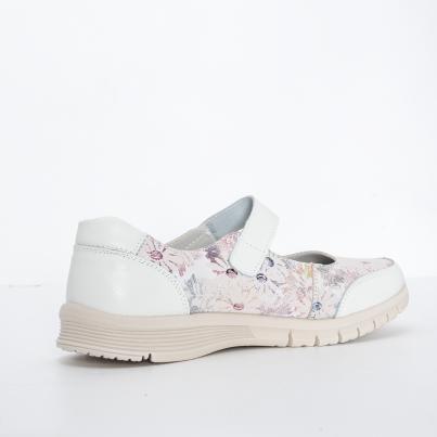 TOPWAY COMFORT Damenslipper weiß/gemustert