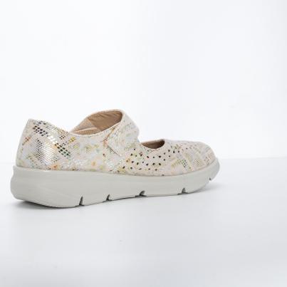 TOPWAY COMFORT Damenslipper beige gemustert