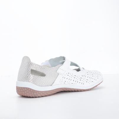 TOPWAY COMFORT Damenslipper weiß/silber