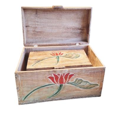 2er Set Holztruhe Lotus