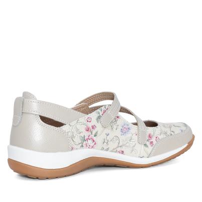 Chiara Gradi Damenslipper creme mit Blumenmuster