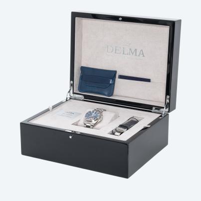 DELMA Herrenuhr Tourbillon 1924 Swiss Made, blau