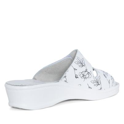 SANITAL LIGHT Damenpantolette weiß mit Blumen