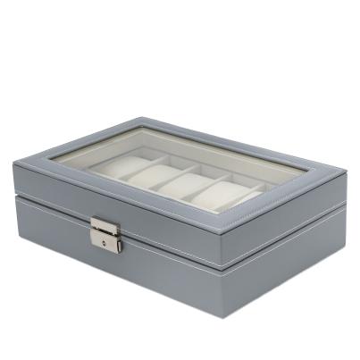 Uhrenbox für 12 Uhren, grau-beige