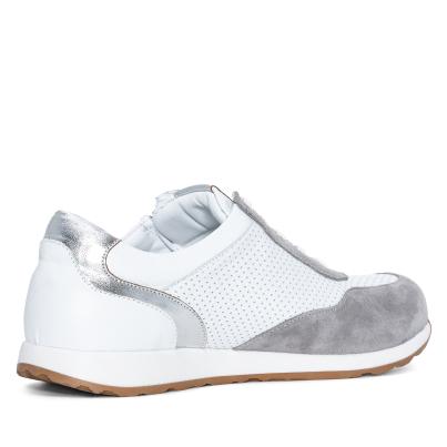 Andrea Conti Damen Ledersneaker weiß/silber