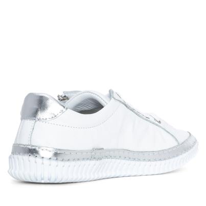Andrea Conti Damen Ledersneaker weiß/silber