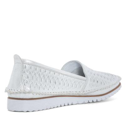 Andrea Conti Damen Lederslipper silber