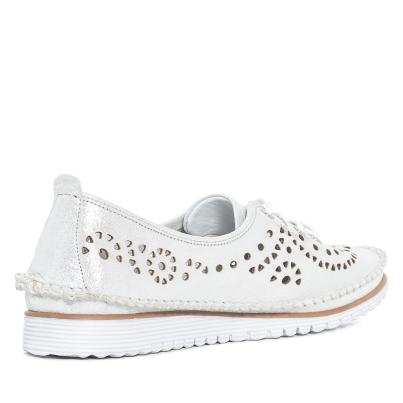 Andrea Conti Damen Lederslipper silber