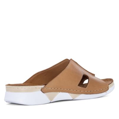 Andrea Conti Damen Lederpantolette camel