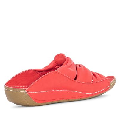 Andrea Conti Damen Lederpantolette rot