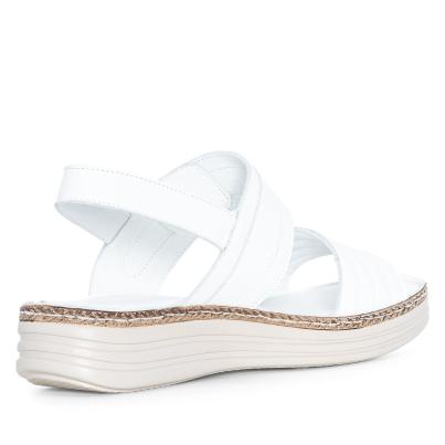 Andrea Conti Damen Ledersandalen weiß