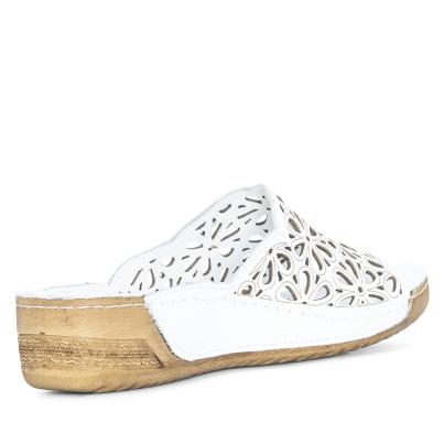 Andrea Conti Damen Lederpantolette weiß