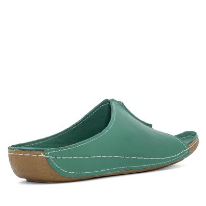 Andrea Conti Damen Lederpantolette grün