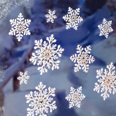 3D-Schneeflocken weiß/silber
