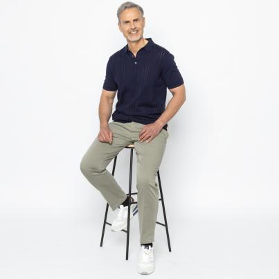 Herren-Polo-Strickpullover marine