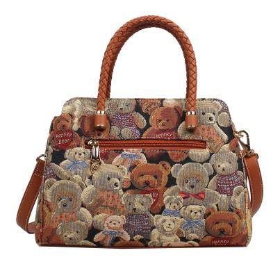 Henney Bear Henkeltasche cognac/gemustert